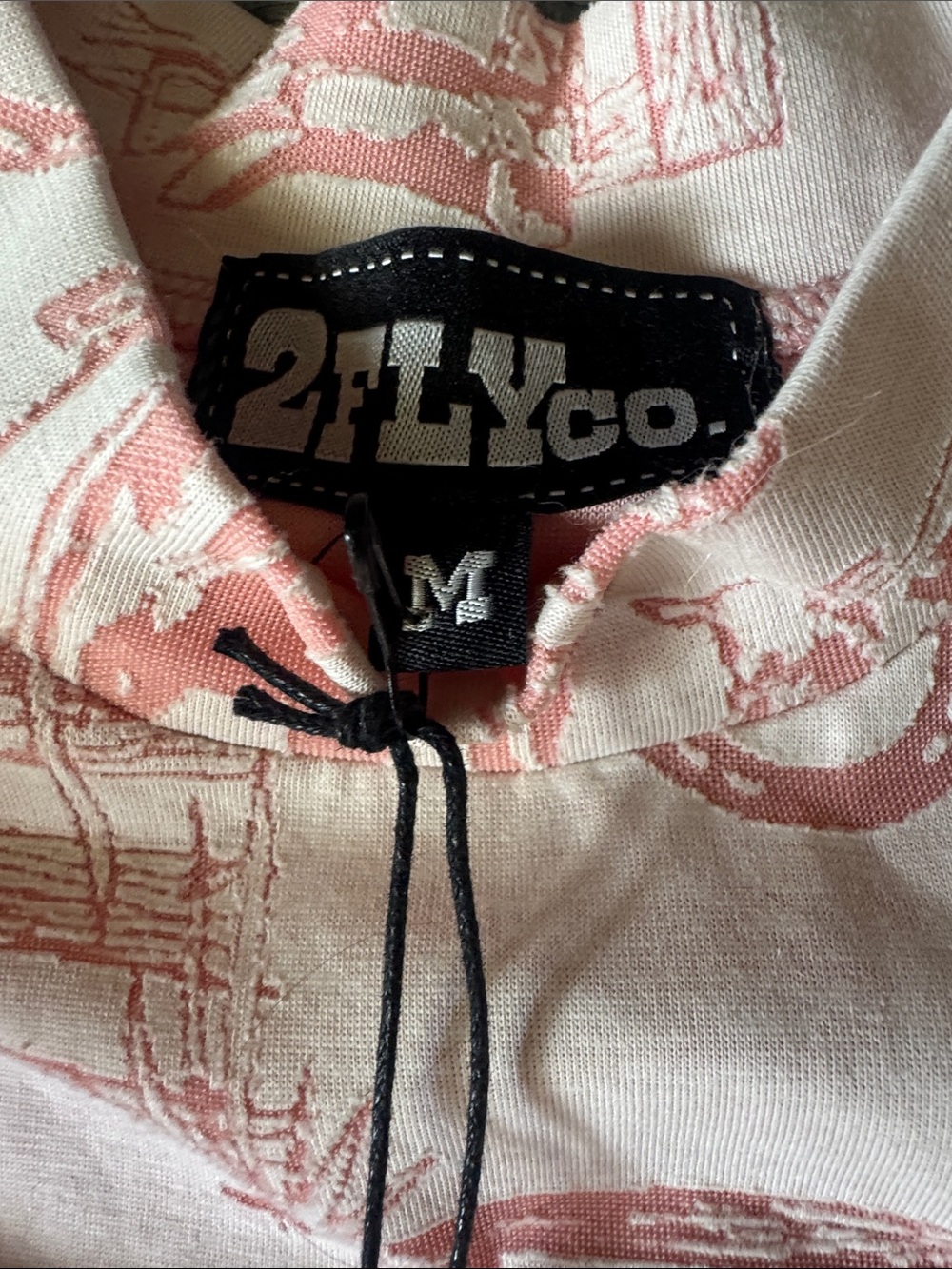 2Fly Pink Western Toile Sleeveless Top Size Medium - Picture 2 of 4